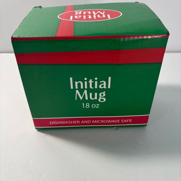 Holiday Initial Mug with Red and Green Box - Picture 3 of 3
